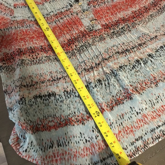 Calvin Klein Boho Blouse Sheer Henley with Pin Tucks in front Sz XL - Picture 13 of 13